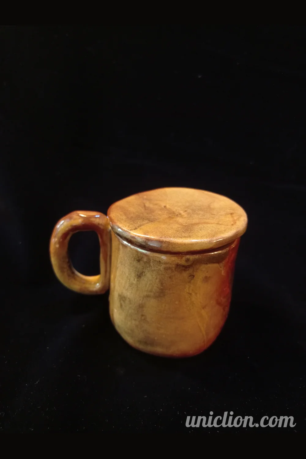 Small Handmade Ceramic Mug with Lid